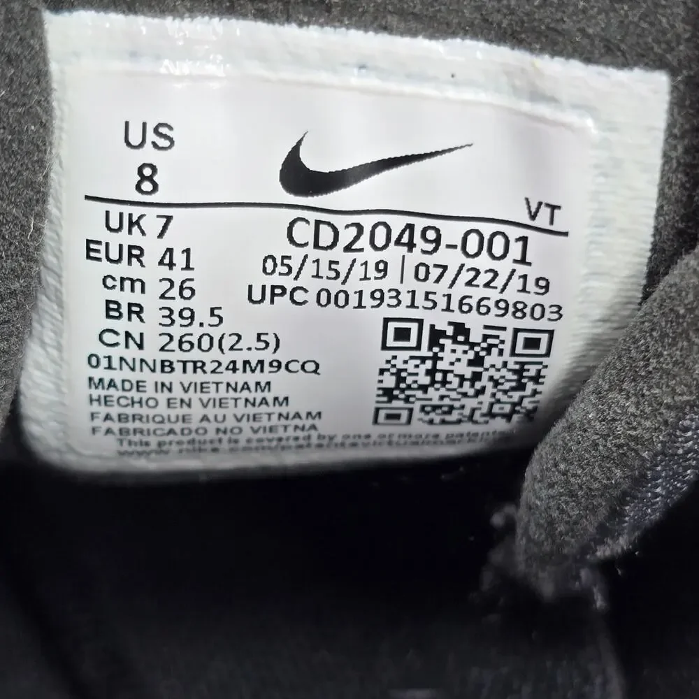 Nike Air Max 270 React Shoes Mens 8 Black Gray Lace Up Running Athletic Sneakers